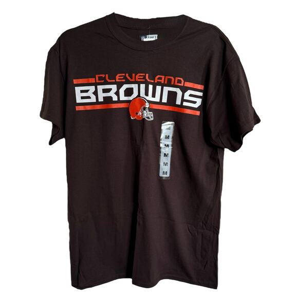 NFL Team Apparel Mens Tee Sz M Cleveland Browns Orange Brown Shirt NEW Football - Picture 2 of 6